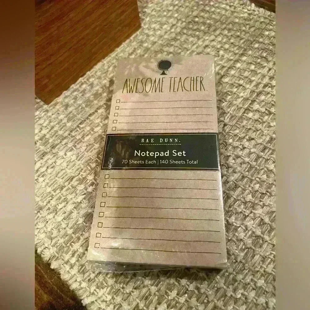 Rae Dunn teacher notepad set, new in package, stocking stuffers, gift, set of 2